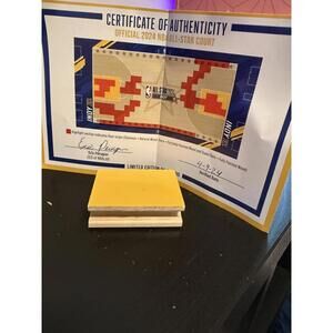 NBA Reclaimed 2024 All Star Game Used Court Wood Block COA Indy Super Rare